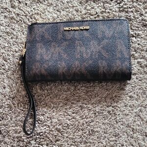 Michael Kors Signature Black and Brown Clutch